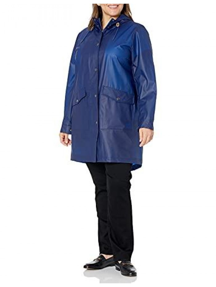 Women's Fishtail Hooded Rain Parka (Standard & Plus Sizes) 