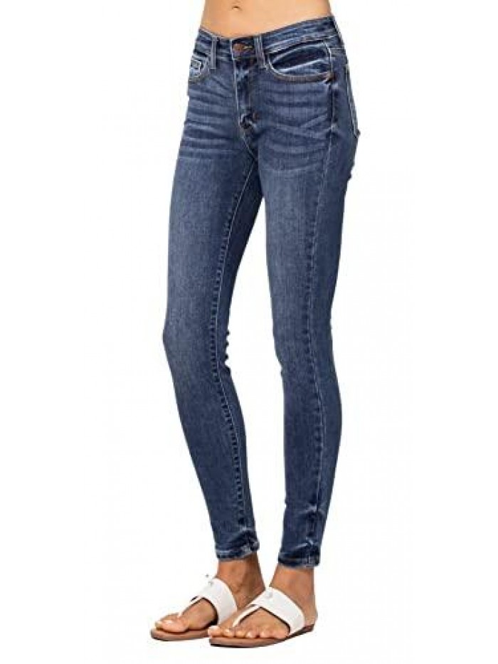 Blue Handsand Mid Rise Skinny 