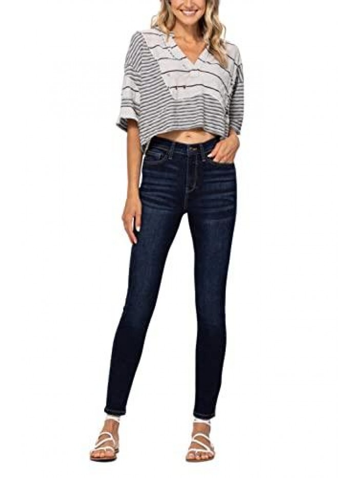 Blue High Waist Non Distressed Skinny Jeans 