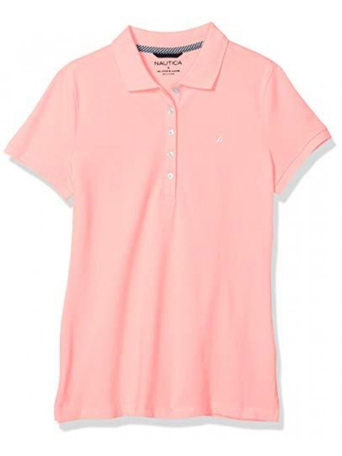 Women's 5-Button Short Sleeve Cotton Polo Shirt 