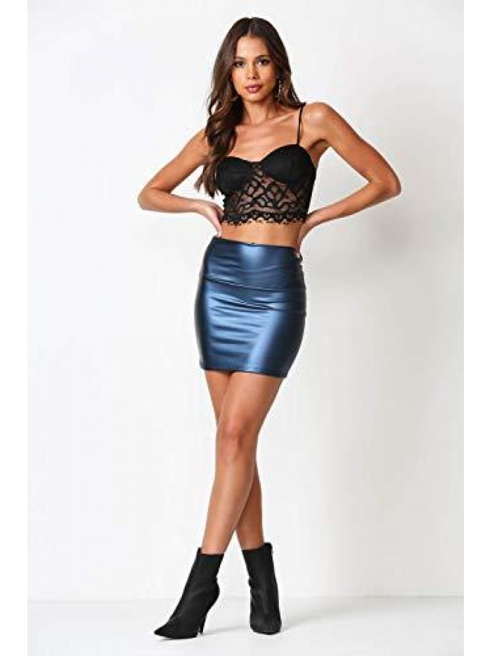 Ceri Women's Faux Leather Mini Skirt 