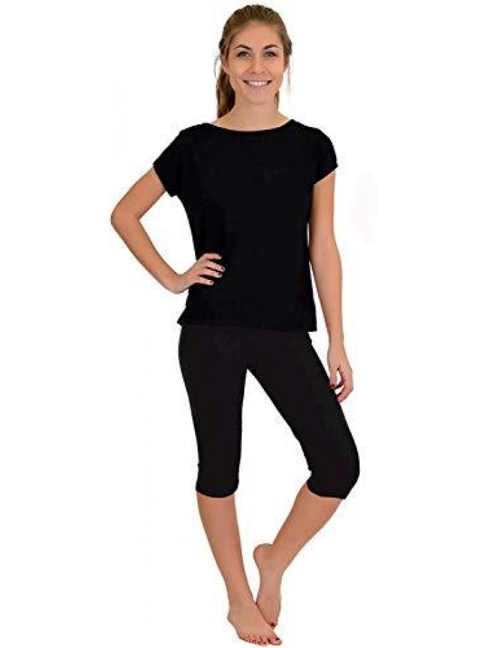 Knee-Length Leggings | Stretchy Leggings | Cotton Spandex | X-Small-7X Adult 