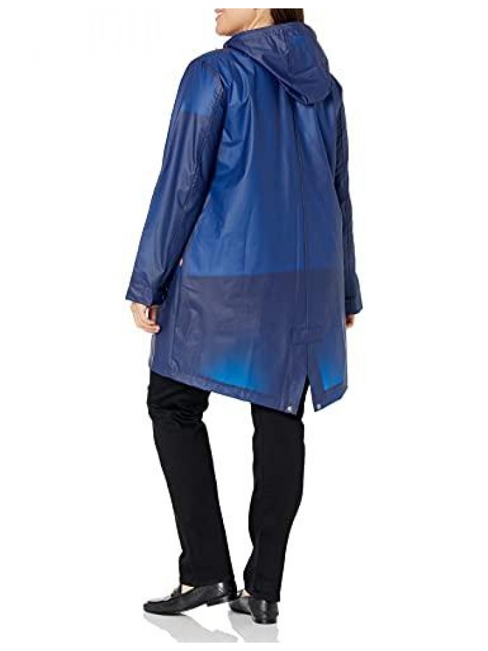 Women's Fishtail Hooded Rain Parka (Standard & Plus Sizes) 