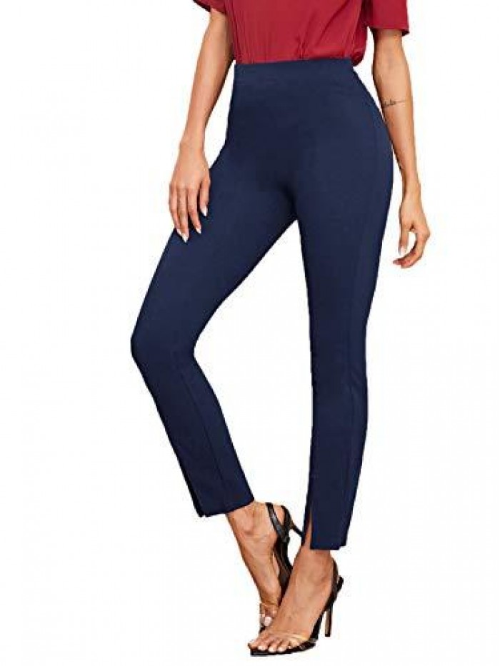 Women's Elegant Elastic Waist Skinny High Waist Pants 