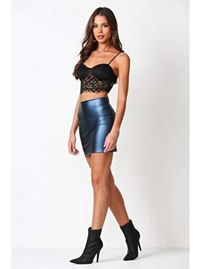 Ceri Women's Faux Leather Mini Skirt 