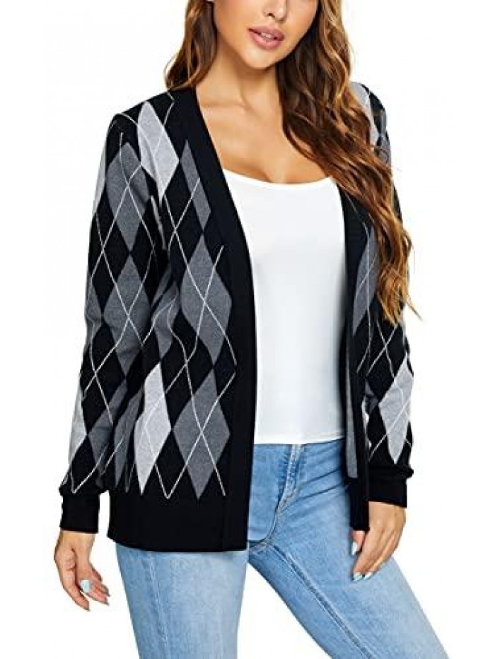 CoCo Women's Long Sleeve Open Front Knit Cardigan Sweater 