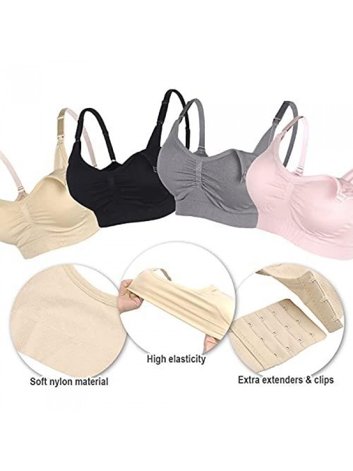 Body Silk Seamless Maternity Nursing Bra with Pads, Extenders & Clips 