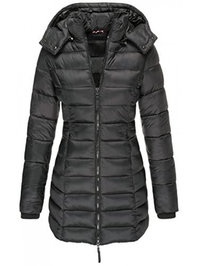 Winter Thicken Puffer Coat Warm Jacket Hood Long Quilted Puffer Jacket 