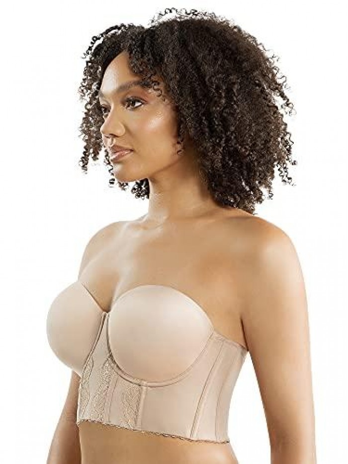 Elissa P50116 Women's Full Bust and Full Figure Strapless Longline Bra 