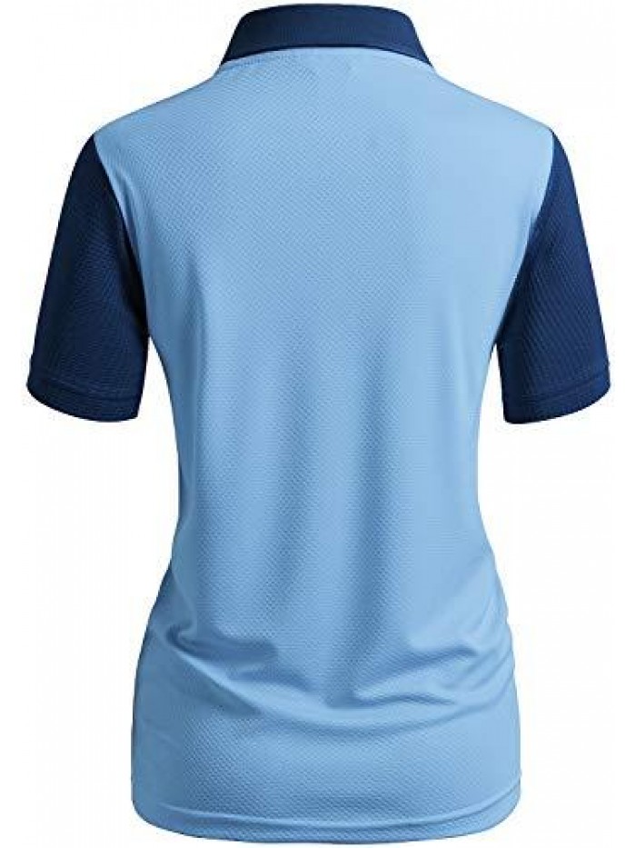 Women's Active Wear Short Sleeve Zipup Polo Shirt 