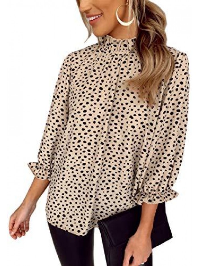 Women's Tops Casual Floral Print Long Sleeve Ruffle Loose Babydoll Blouse Shirt Tunic Top 