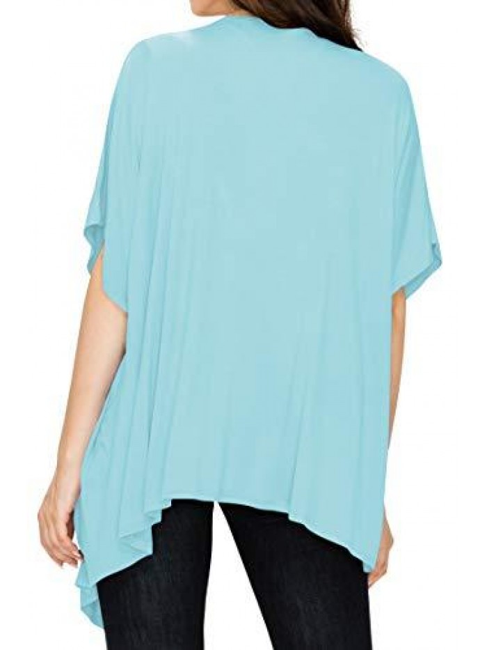 By Johnny Women's Kimono Style Short Sleeve Dolman Cardigan 