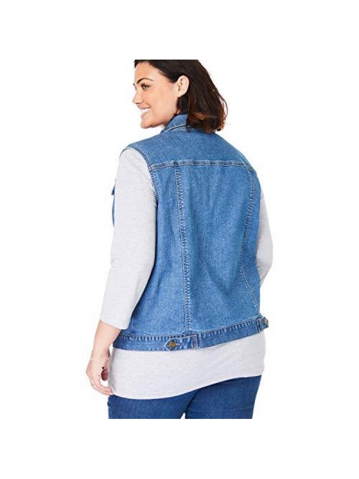 Within Women's Plus Size Stretch Denim Vest 