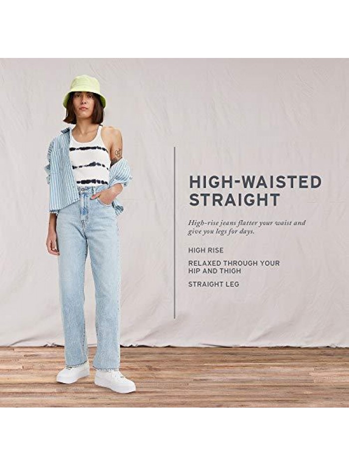 Women's High Waisted Straight Jeans 