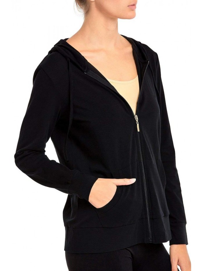 Women's Thin Cotton Zip Up Hoodie Jacket 