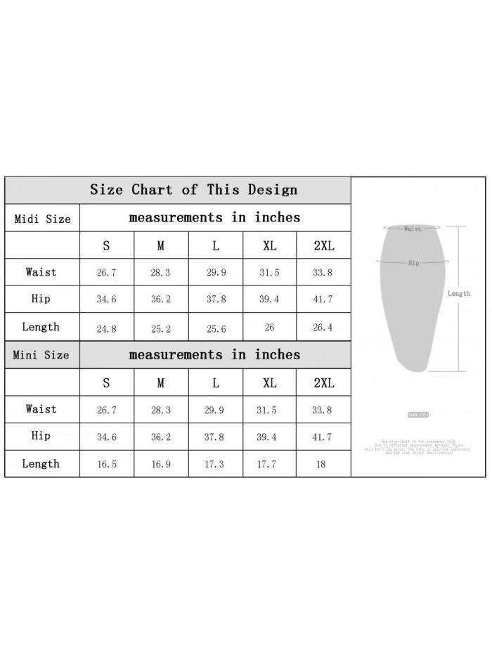 CoCo Women's Elastic Waist Stretch Bodycon Midi Pencil Skirt 