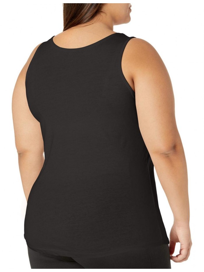 My Size Women's Plus-SizeJersey Shirttail Hem Tank Top 