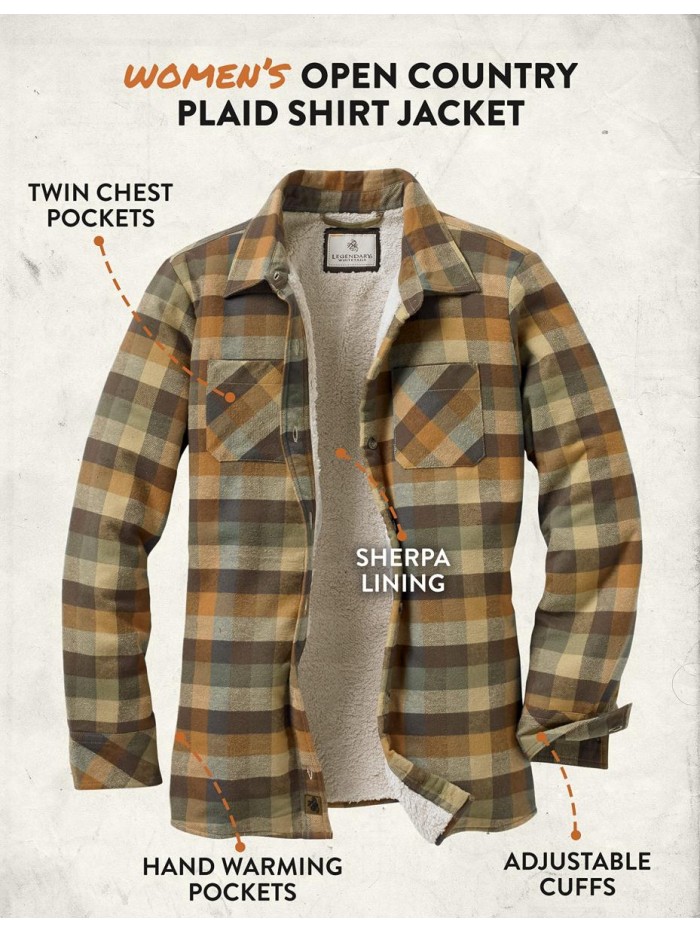 Whitetails Women's Open Country Plaid Shirt Jacket 