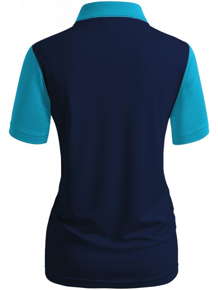 Women's Active Wear Short Sleeve Zipup Polo Shirt 