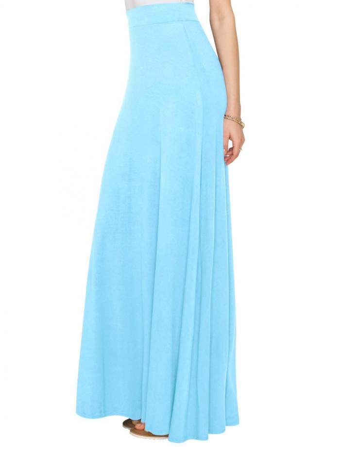 and Love Women's Styleish Print/Solid High Waist Flare Long Maxi Skirt 