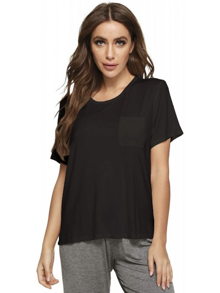 Women's Soft Bamboo Lounge Top Short Sleeve T-Shirt 