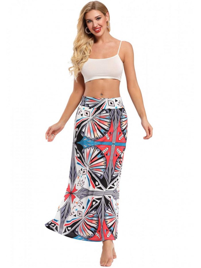 Women's Bohemian Print Long Maxi Skirt 