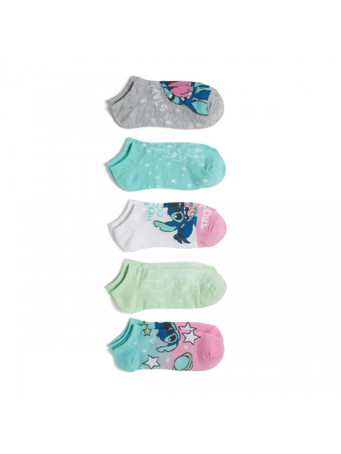 Lilo & Stitch Women's 5 Pack No Show Socks 