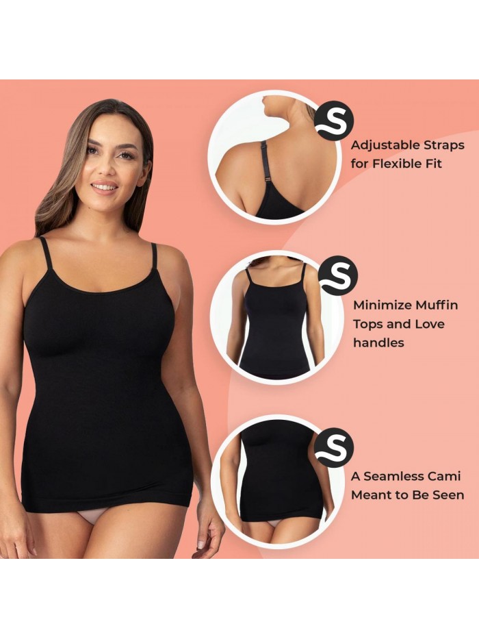 Scoop Neck Compression Cami - Tummy and Waist Control Body Shapewear Camisole 