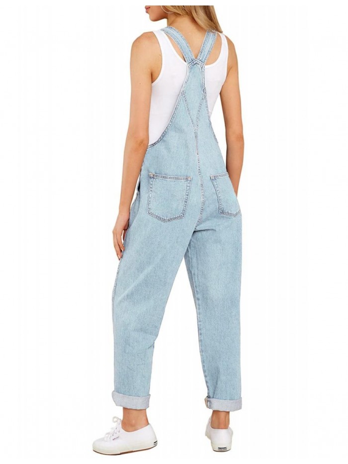 Women's Casual Stretch Adjustable Denim Bib Overalls Jeans Pants Jumpsuits 