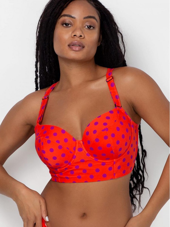 Sexy Women's Plus-Size Long Lined Underwire Bikini Top  