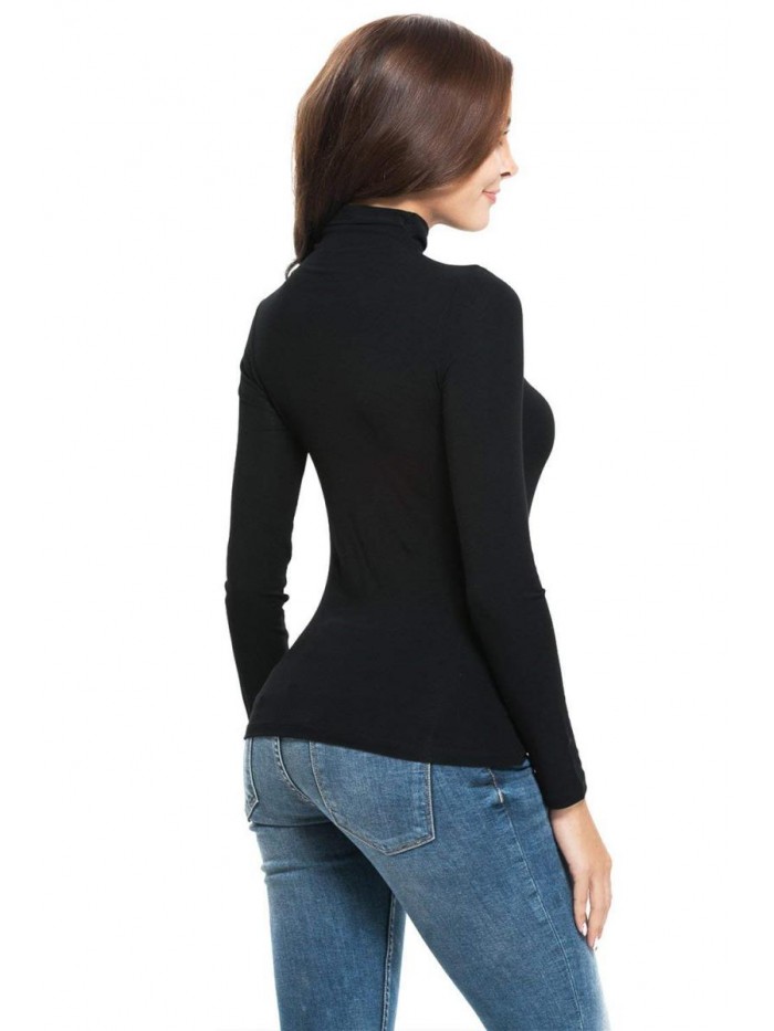 Long Sleeve Mock Turtleneck Stretch Fitted Underscrubs Layer Tee Tops 