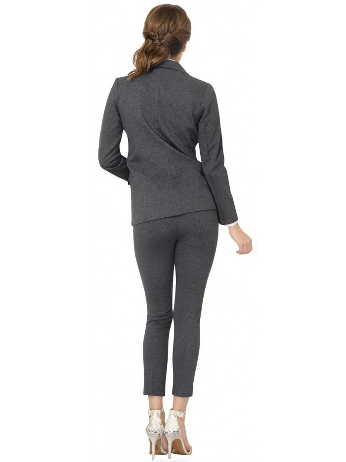 Women's Business Blazer Pant Suit Set for Work 