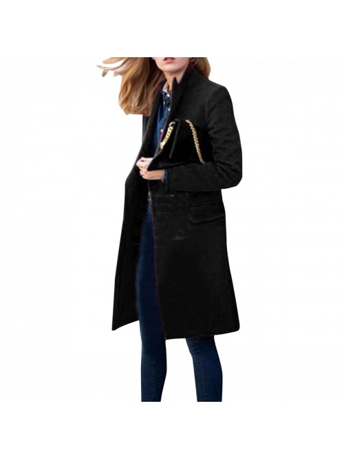 Winter Trench Coats for Women Jackets Lapel Overco...