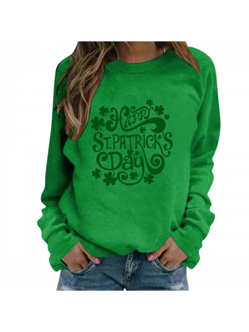 Casual Long Sleeve Shirts for Womens HAPPY St. Pat...