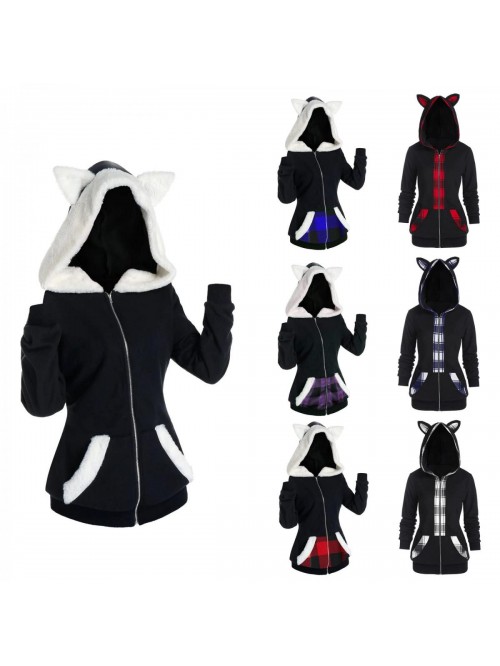 Gothic Hoodie Witchcraft Punk Cardigan Jacket Cute...