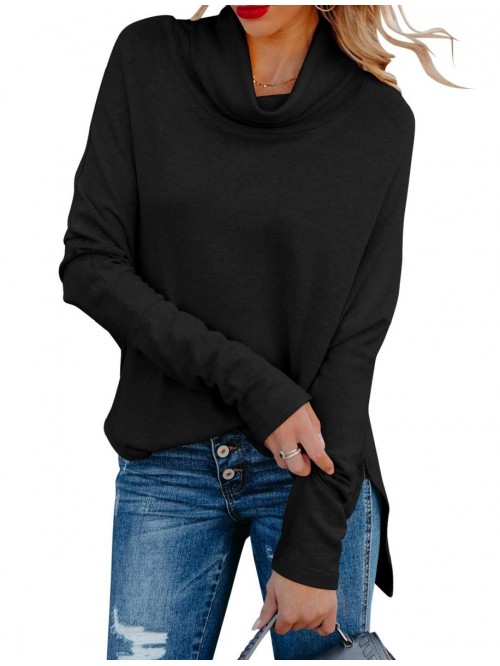 Women's Long Sleeve Tunics Casual Cowl Neck Sweate...