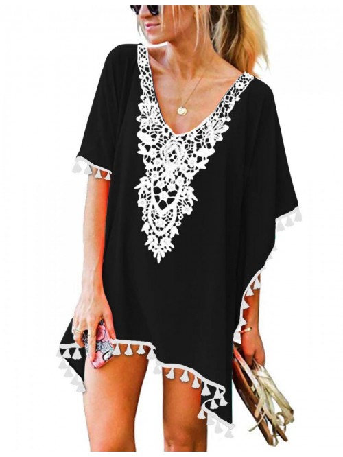 Women’s Crochet Chiffon Tassel Swimsuit Beach Bi...