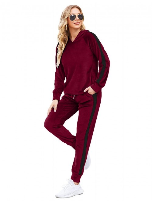 Tracksuit Sets Womens 2 Piece Sweatsuits Velour Pu...