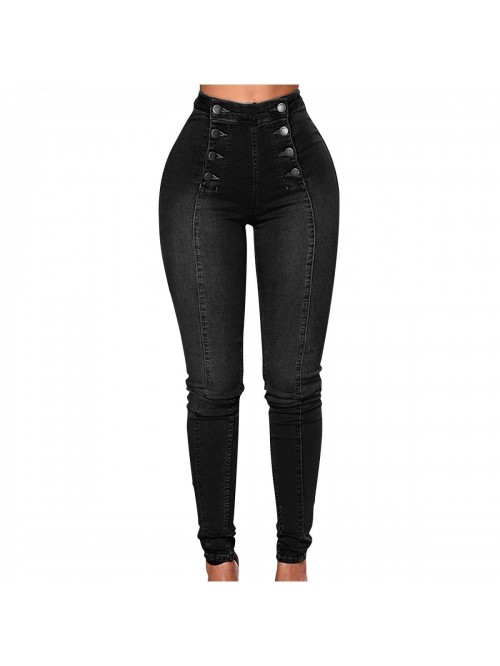 Women's High Waist Double Breasted Wide Waist Jean...