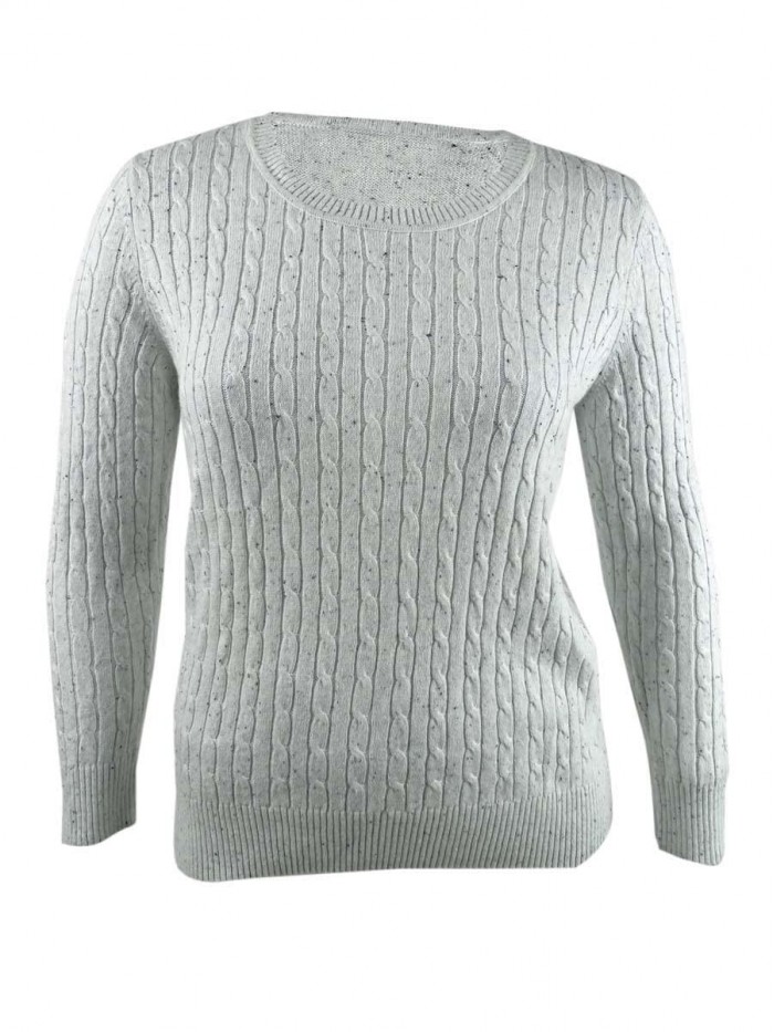 Scott Womens Cable Knit Heathered Pullover Top 