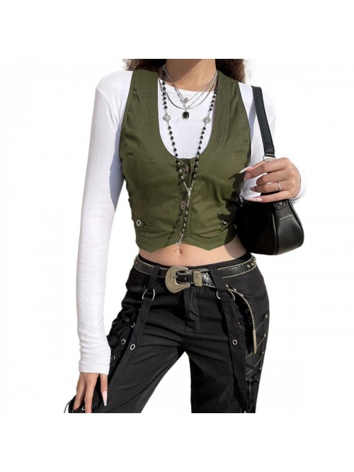 Dressy Waistcoat Vest Slim Fit Button V Neck Versa...