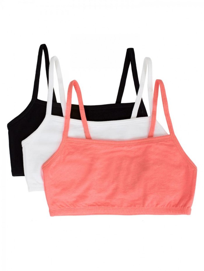 of the Loom Women's Spaghetti Strap Cotton Pullover Sports Bra 