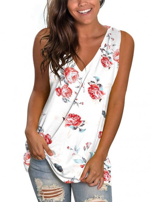 Womens Tank Tops V Neck T Shirts Sleeveless Tops F...