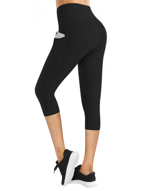 High Waist Yoga Pants with Pockets, Capri Leggings...