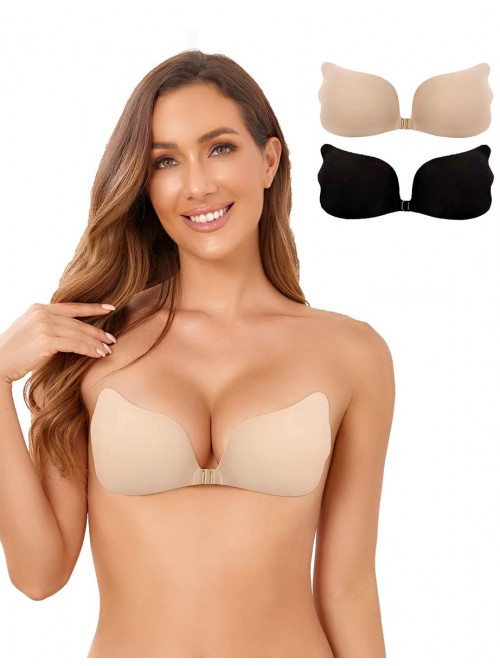 Women Adhesive Bras Push Up Strapless Sticky Bra B...