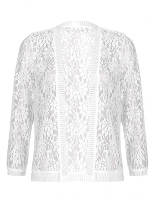 Women's Lace Crochet Cardigan Shrug Long Sleeve Li...