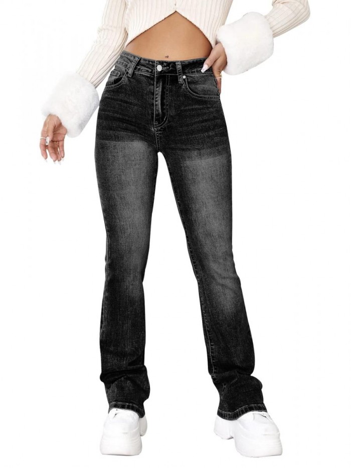 Classic Stretch High Waist Skinny Totally Shaping Bootcut Jeans 