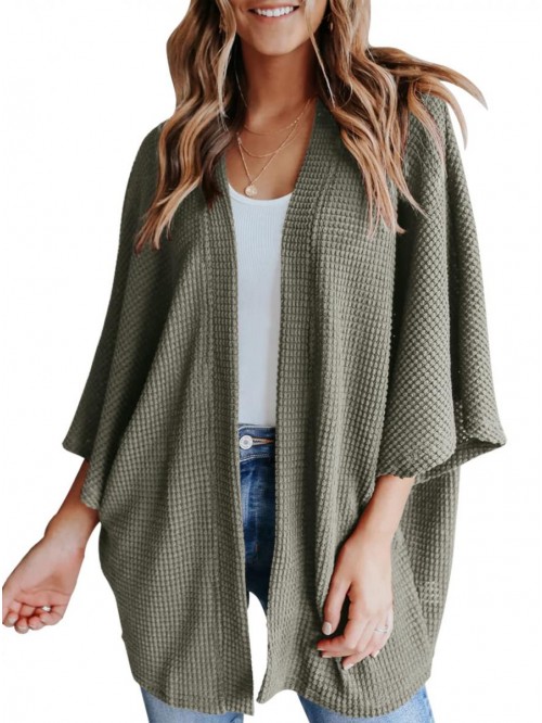 Women's Lightweight Kimono Cardigan Sweaters 3/4 B...