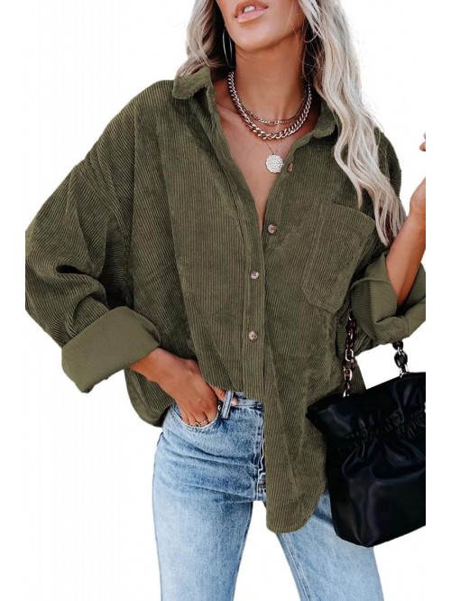 Womens Button Down Shirts Casual Long Sleeve Jacke...