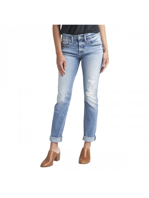 Jeans Co. Women's Boyfriend Mid Rise Slim Leg Jean...